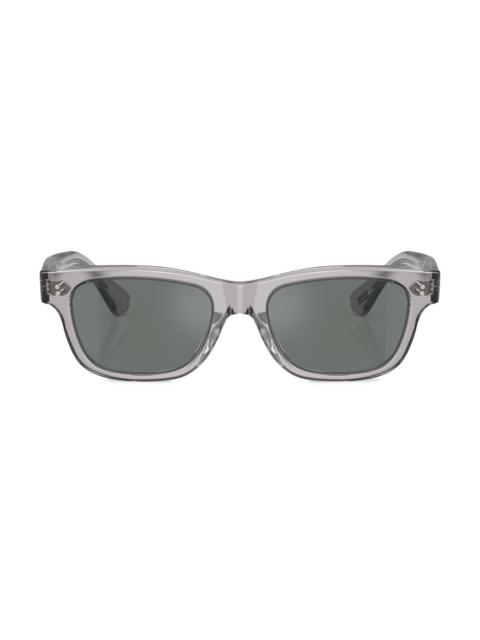Oliver Peoples Men's Rosson Sun 53MM Pillow Sunglasses - Transparent Grey Grey