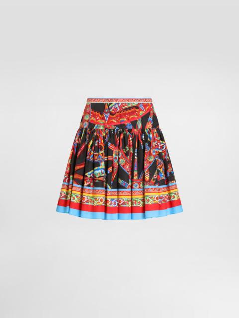 Dolce & Gabbana Carretto-print poplin miniskirt