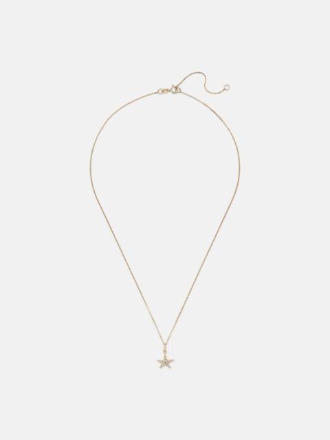 STONE AND STRAND Lucky Starfish 14kt gold pendant necklace with diamonds