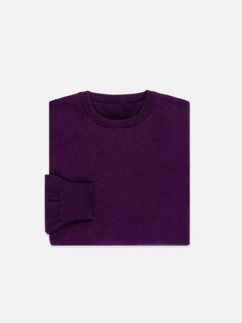 J. PRESS MADE-IN-SCOTLAND PURPLE CASHMERE CREWNECK SWEATER