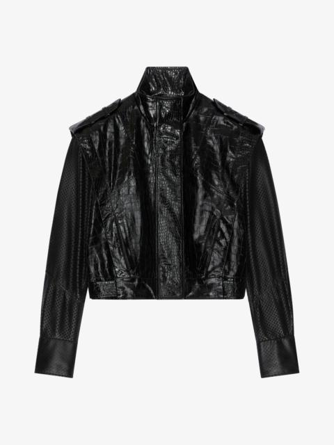 Givenchy BI-MATERIAL BIKER JACKET IN LEATHER