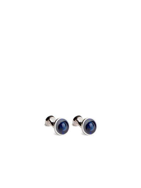 Floating stone cufflinks
Catseye & Rhodium Plated Oval Blue