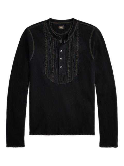RRL by Ralph Lauren embroidered Henley T-shirt
