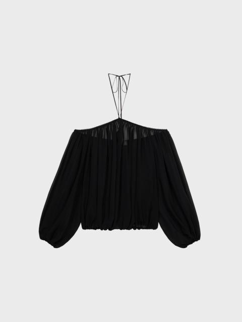 Blumarine OFF-THE-SHOULDER GEORGETTE BLOUSE