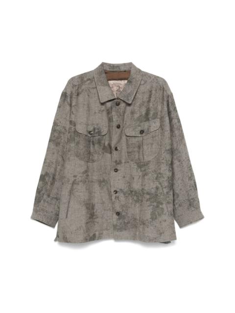 herringbone-pattern shirt