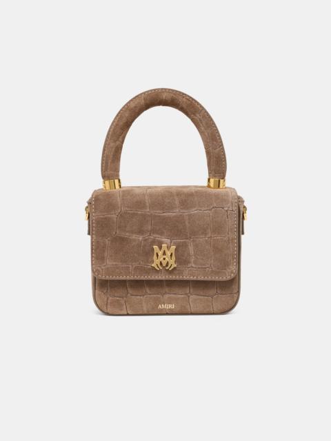 AMIRI WOMEN'S CROC SUEDE MICRO MA BAG