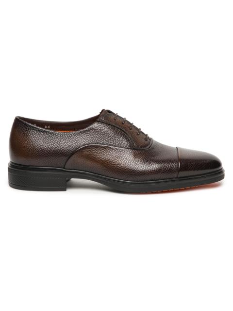 Santoni Men's Easy Cap-Toe Leather Oxfords - Dark Brown
