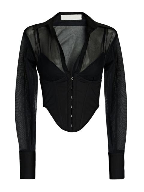 Dion Lee Paneled Organic Cotton Corset Shirt