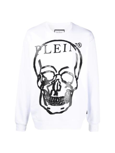 Skull-print long-sleeve sweatshirt