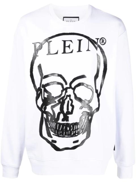 Skull-print long-sleeve sweatshirt