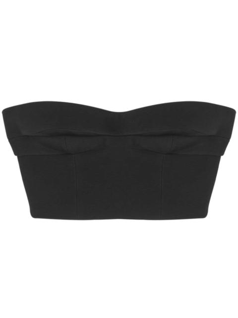 silk-blend bandeau cropped top