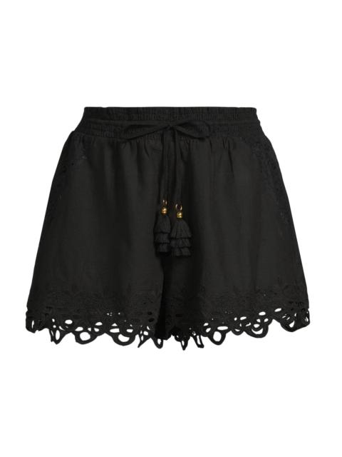 RAMY BROOK Women's Diane Cotton Cover-Up Shorts - Black