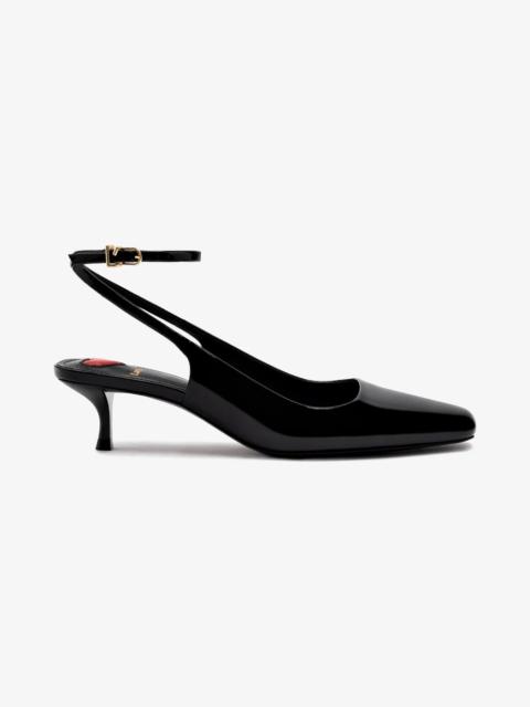 Larroudé Amal Pump In Black Patent Leather
