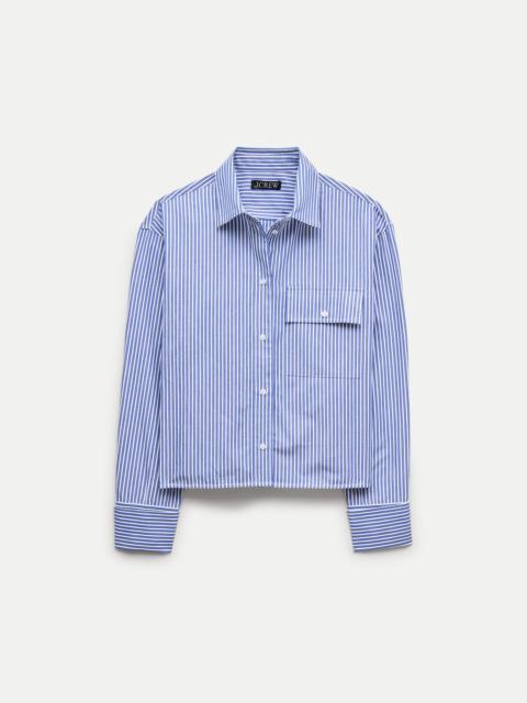 J.CREW Esme cropped button-up shirt in striped cotton poplin