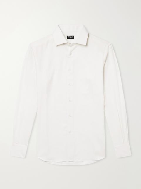 ZEGNA Cotton and Cashmere-Blend Twill Shirt