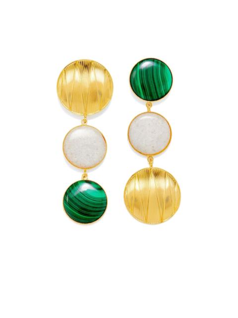 drop-design double-stone earrings