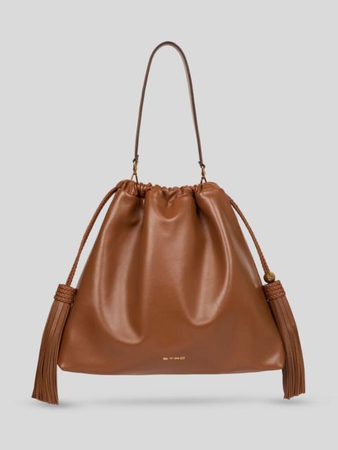 Etro LARGE LEATHER KALISPERA BAG WITH TASSELS
