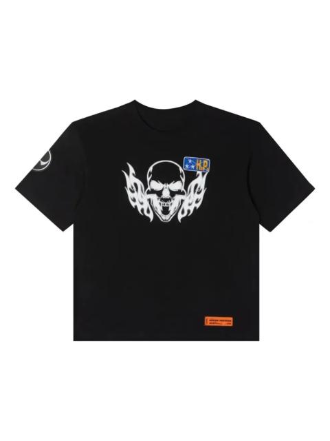 Heron Preston HERON PRESTON Reg Flaming Skull Short-Sleeve Tee 'Black White' HMAA025S22JER0031001