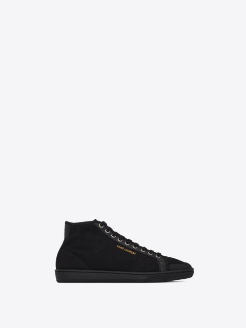 SAINT LAURENT court classic sl/39 mid-top sneakers in canvas and leather