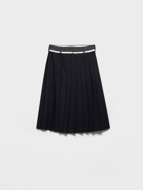 Prada Pleated rush stitch midi skirt