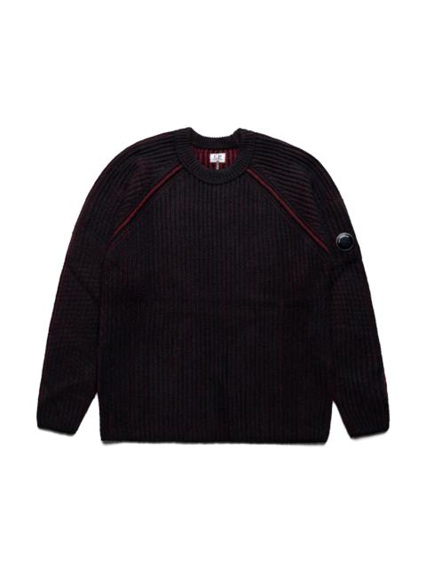 C.P. Company Knitwear Crew Neck In Chenille Fleece Knit With Lens - Andorra