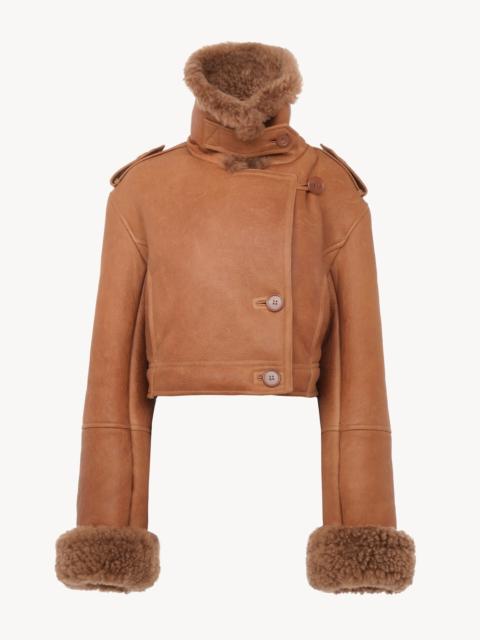 Chloé CROPPED BOXY JACKET IN LEATHER