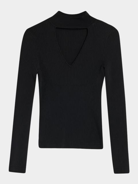 MARIA McMANUS Ribbed Cut-Out Top
