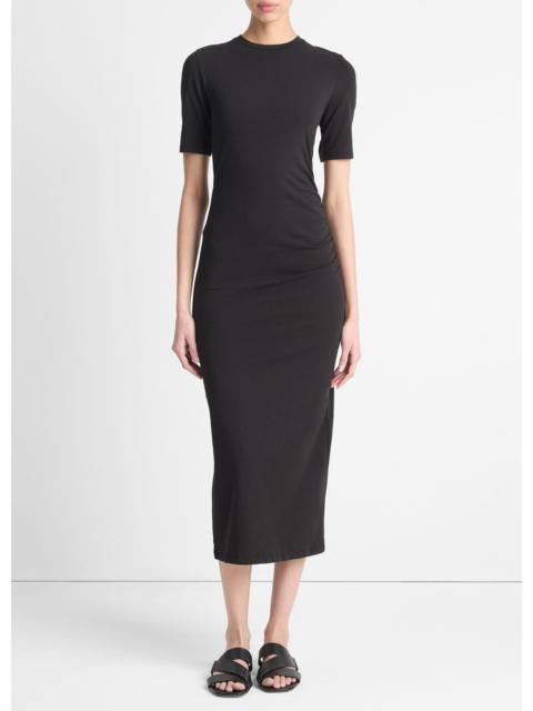 Vince Pima Cotton-Blend Side-Drape Dress