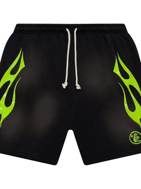 HELLSTAR Flame Shorts "Black / Green" HSR293