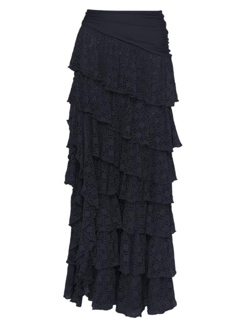 PatBO Women's Martina Ruffle Maxi Cover-Up Skirt - Black