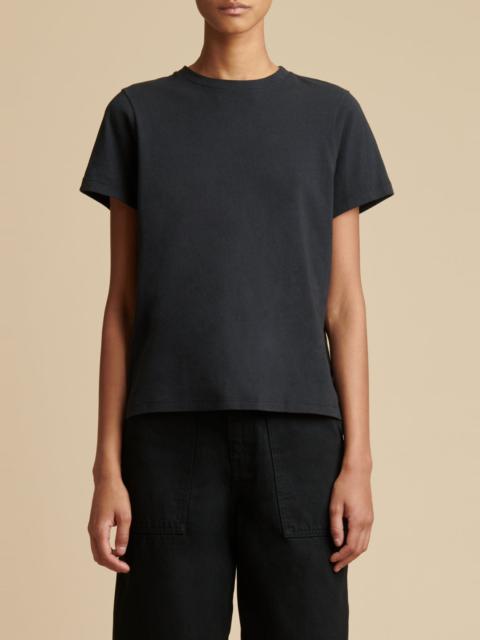 KHAITE The Emmylou T-Shirt in Washed Black