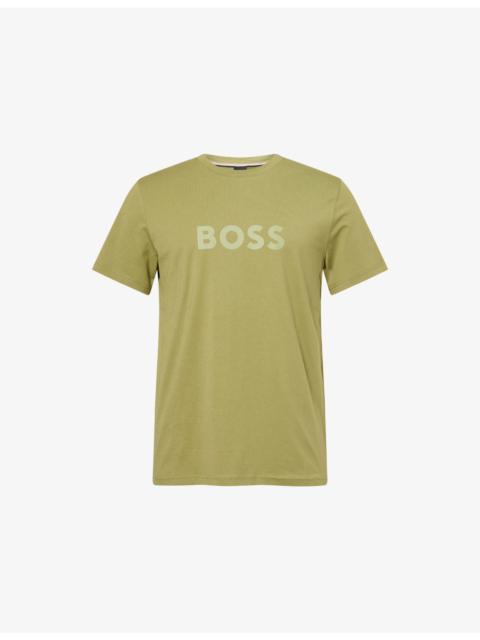 BOSS Brand-Print Crewneck Cotton-Jersey T-Shirt