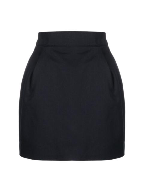 high-waisted tailored mini skirt
