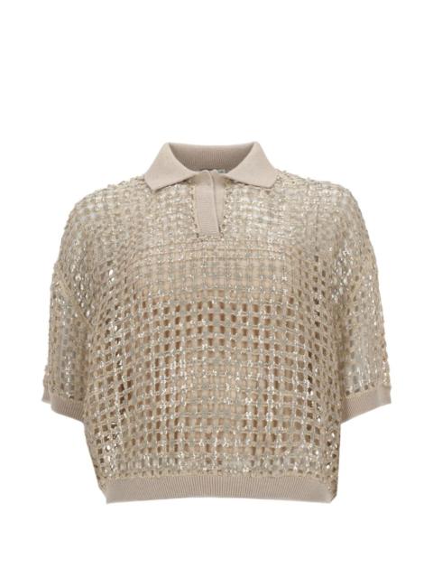 Brunello Cucinelli sequin-embellished polo shirt