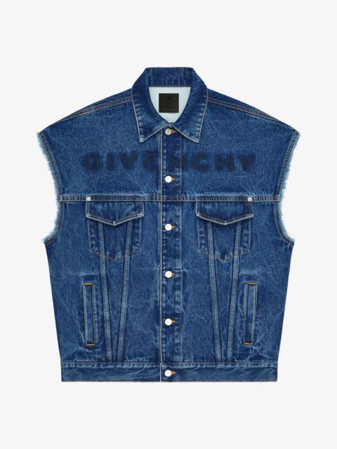 Givenchy OVERSIZED SLEEVELESS JACKET IN DENIM