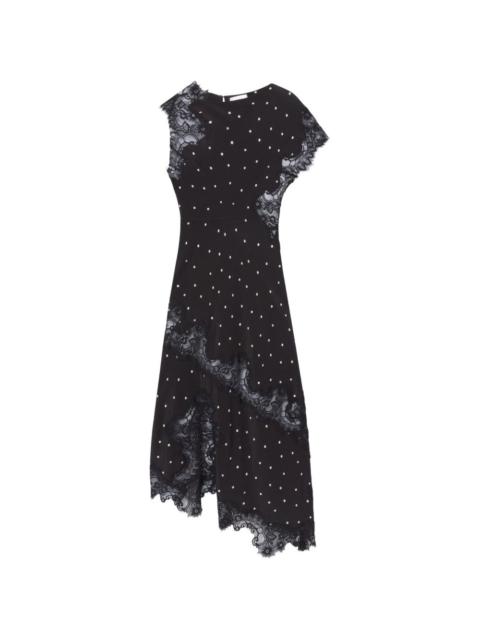 A.L.C. Alessia polka-dot lace-trim maxi dress