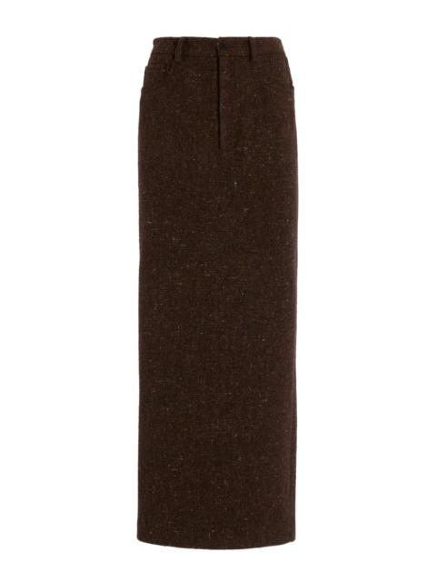 Ralph Lauren Fontaine Tweed Maxi Skirt brown