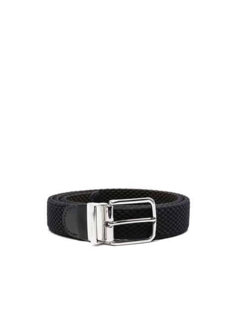 Paul & Shark braided leather-trim belt