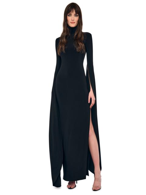 NORMA KAMALI OPEN BACK RIBBON SLEEVE TURTLE GOWN