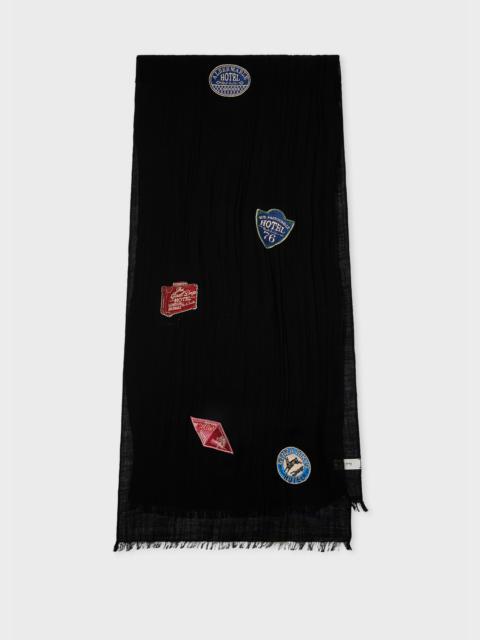 Paul Smith Black 'Hotel Stickers' Scarf