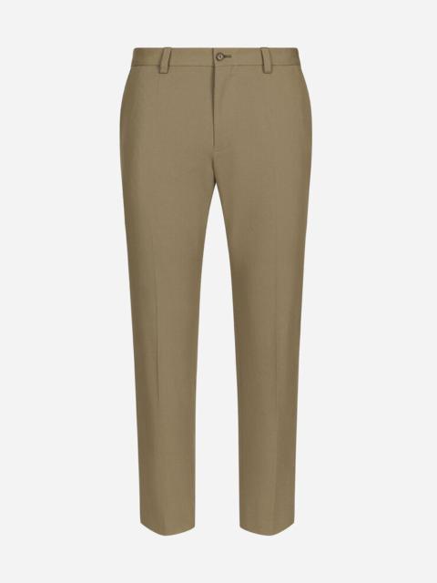 Stretch cotton and cashmere pants