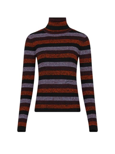 Sprayed Merino Rib Open Back Highneck