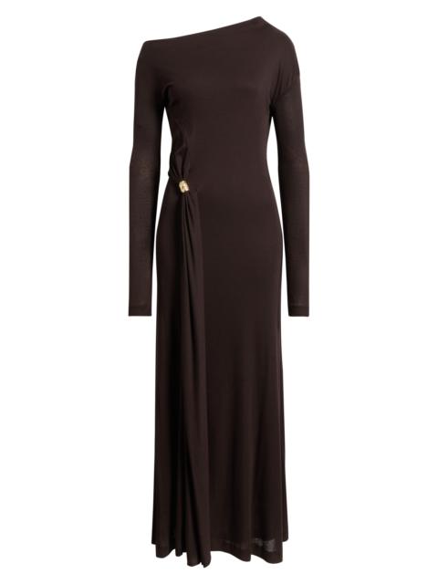 BOSS BOSS Evargo One-Shoulder Long Sleeve Gown in Soft Vermillion at Nordstrom