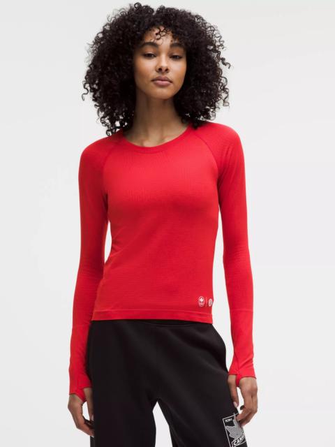 lululemon Team Canada Swiftly Tech Long-Sleeve Shirt 2.0 Waist Length *COC Logo