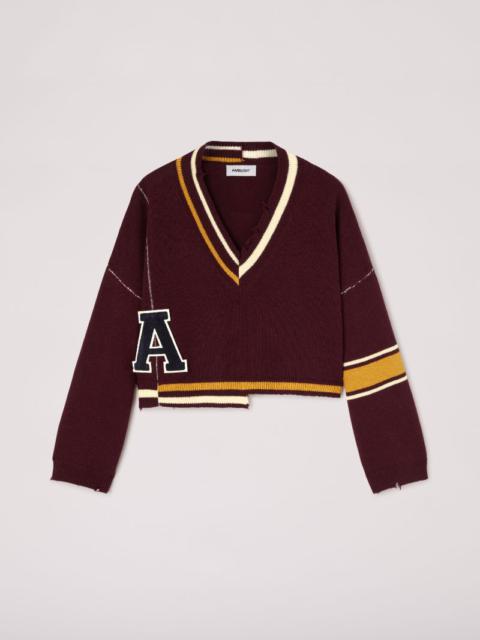 Ambush DAMAGED RIB V NECK SWEATER