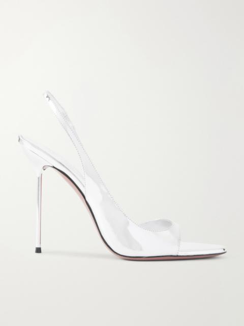 PARIS TEXAS Lidia Mirrored-leather Slingback Sandals