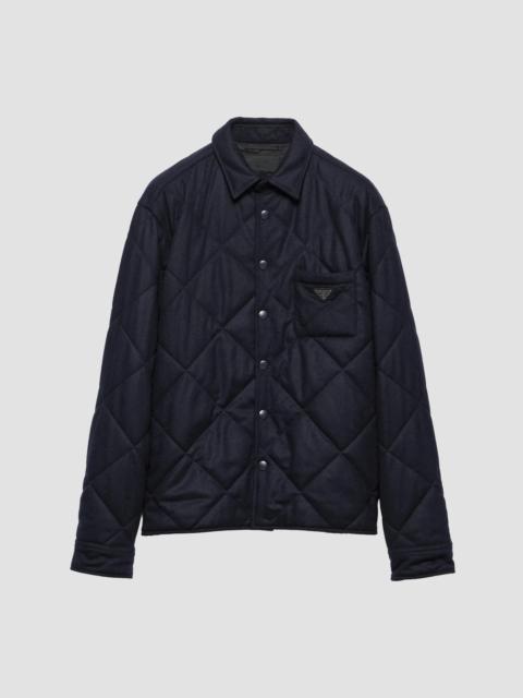 Prada Men's Padded Cashmere Shirt - Blue