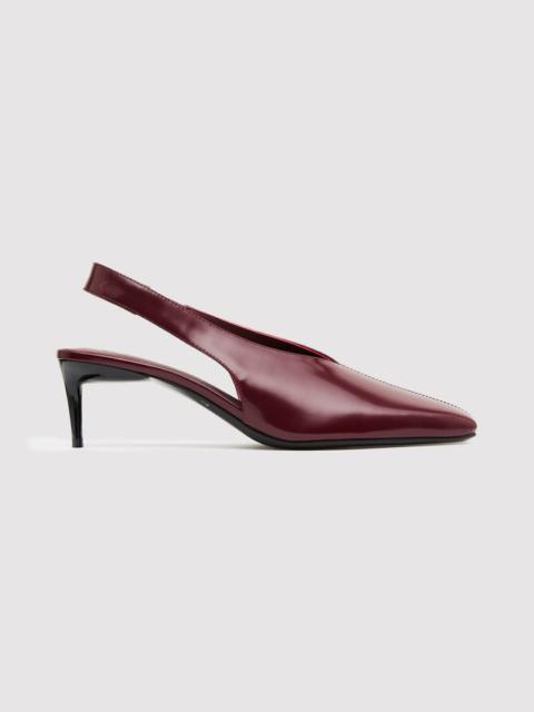 ST. AGNI Square Toe Sling Back Heel - Plum