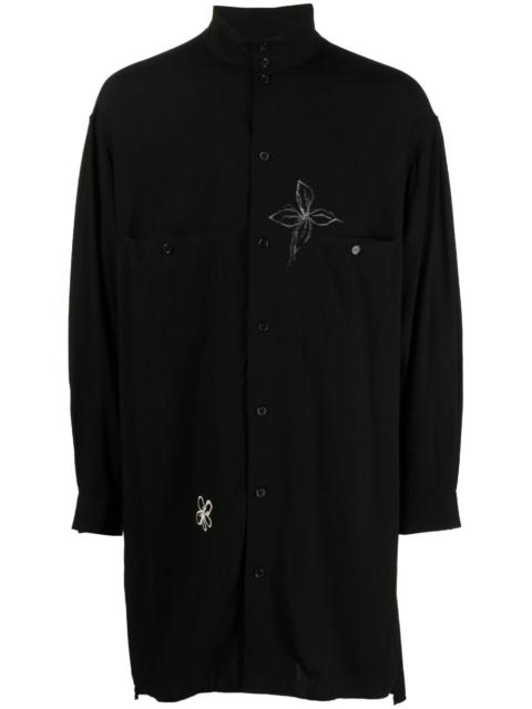 Yohji Yamamoto flower-doodle long shirt