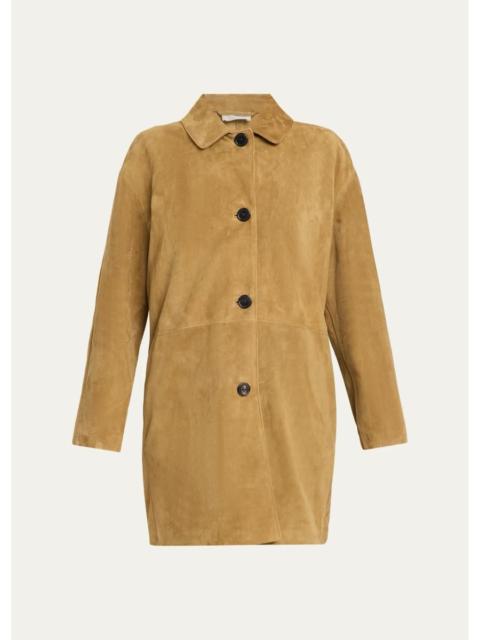 The Row Damir Suede Single-Breasted Car Coat